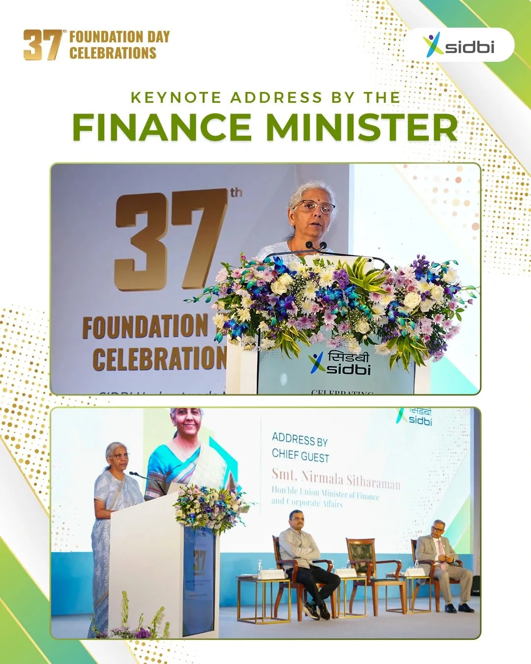 SIDBI’s 37th Foundation Day celebrations, Hon’ble Finance Minister Smt. Nirmala Sitharaman Ji delivered an inspiring vision for India’s MSME ecosystem.